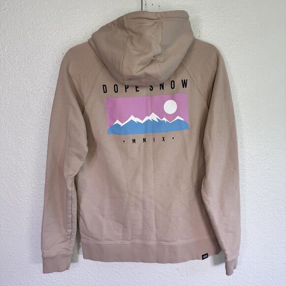 Dope Snow Common 22 Hoodie Mens Small Pullover Mountain Graphic Range Sand Soft - Picture 2 of 12
